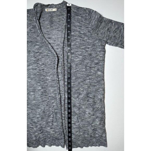Marine Layer Womens Small Gray Marled Open Front Cardigan Sweater Cotton Casual - Picture 9 of 11